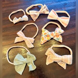 Set of 7 Baby Bows (4 are Copper Pearl)
